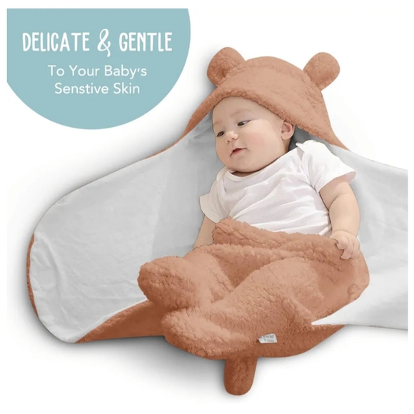 Blue Mello Baby Swaddle Wrap Brown NIB - Picture 3 of 11